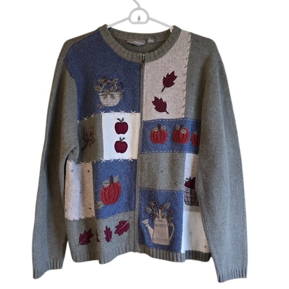 Croft & Barrow fall apple pumpkin wool angora blend cardigan size large